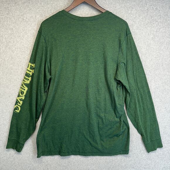 District T-Shirt Henley Mens XL Green Fishing Graphic Print Anchorage Alaska - Picture 2 of 12